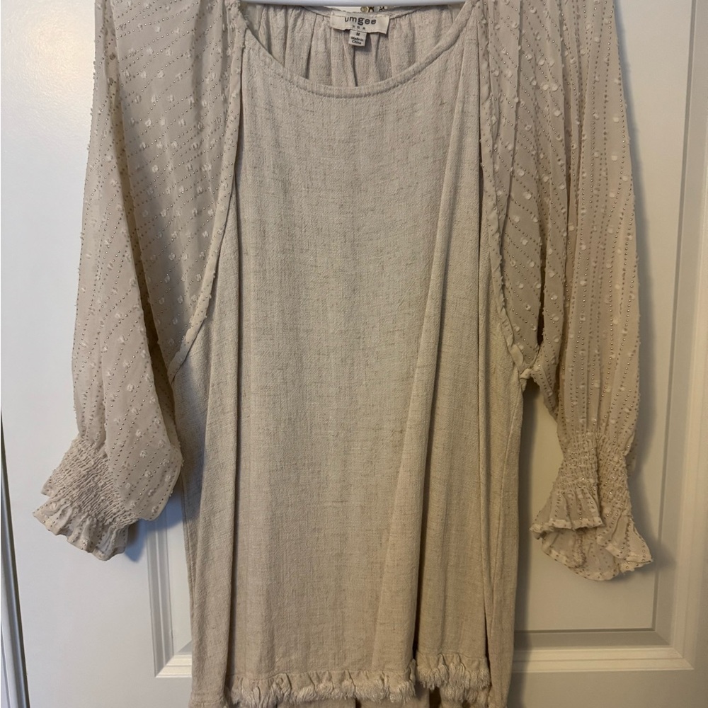 Umgee Cream Textured Top